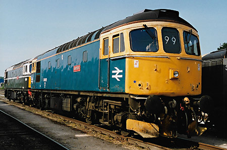 33052 'Ashford' with 33008 'Eastleigh' on display at the 1994 Exeter Rail Fair - Steven Clements - 1 May 1994
