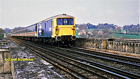 73133 on the Ouse Valley viaduct - Colin Burnham - March 1984