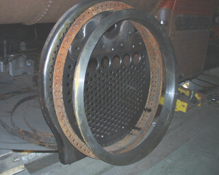 View of tubeplate and angle ring