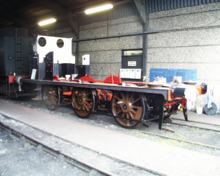 View of locomotive in shed