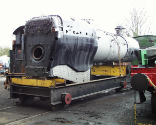 View of boiler on trolley