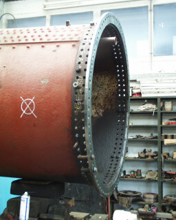 View of boiler front