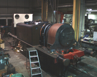 View of loco in workshop