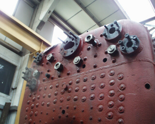 View of boiler backplate