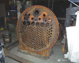 View of old front tubeplate