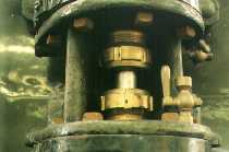 [View of piston rod and gland nuts