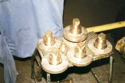 [View of firebox crown washout plug pad castings]