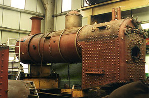 [View of boiler with smokebox and chimney fitted]