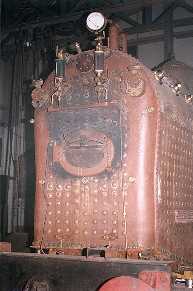 [View of boiler after steam test]