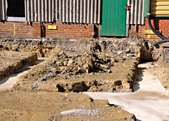 Work on services and foundations in carriage yard - Derek Hayward - 5 October 2014
