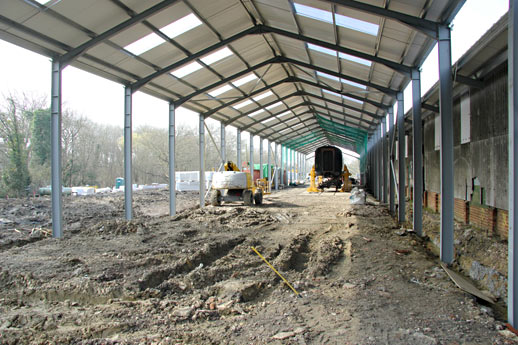 Structure and roof over E-road, from the North end - Dave Clarke - 3 April 2016
