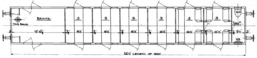LBSCR D-/192 Lavatory Brake Third floor plan from LBSCR Diagram Book 2