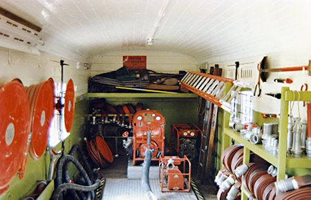 Interior of 1520, as serving as headquarters for the fire train - Richard Salmon - March 1992