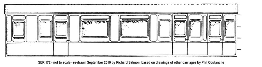 Drawing of side elevation - not to scale - Richard Salmon based on other drawings by Phil Coutanche