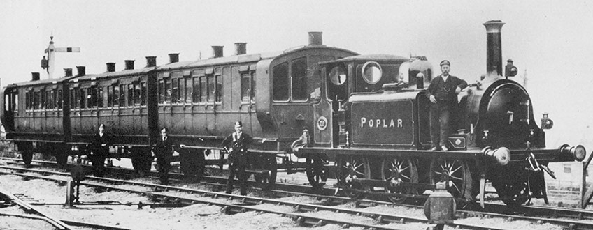 Terrier 'Poplar' with three Stroudley Carriages at Selsdon Road North