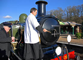 Chaplain blesses the loco - 30 January 2010 - Derek Hayward