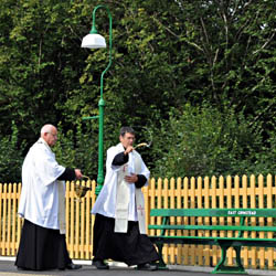 Chaplain and Assistant Chaplain blessing the new platform - Derek Hayward - 4 September 2010
