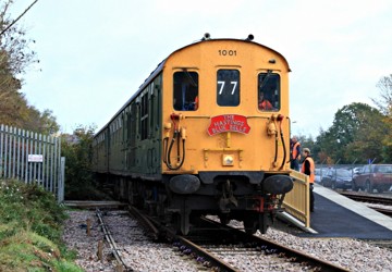 Hastings Diesel 1001 arrives at East Grinstead with the incoming railtour - Mike Hopps - 6 Nov 2010