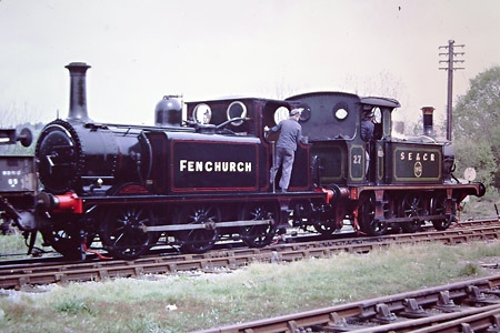 72 'Fenchurch' and P-class 27 at Horsted Keynes - Bluebell Archive - early 1970s