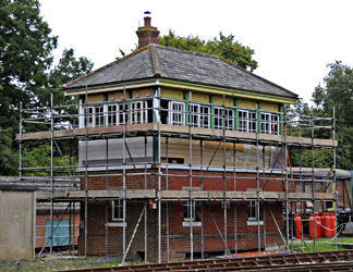 Horsted signalbox with scaffolding - Derek Hayward - 22 Sept 2013