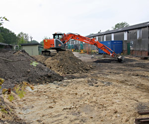 Preparations for foundation work on new carriage shed - John Sandys - 11 Sept 2014