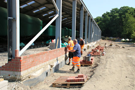 Bricklaying in progress on the South-east corner of OP4 - Barry Luck - 27 July 2018