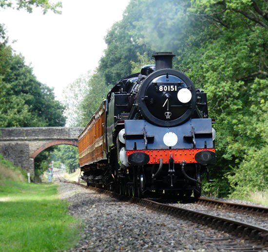 80151 with the ghost train at Birchstone Bridge - Keith Duke - 3 August 2020