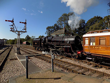 73082 'Camelot' with the GN Saloon at Horsted Keynes - Kevin McElhone - 6 October 2021