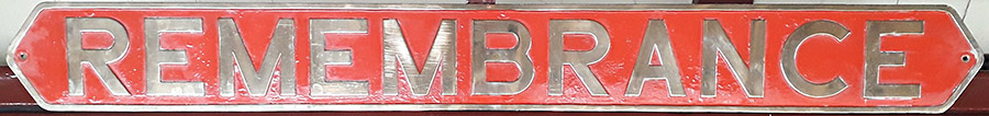 'Remembrance' nameplate