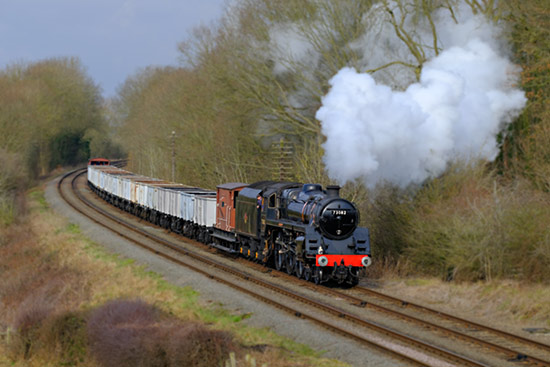 73082 passes Kinchley Lane with the 11.40 minerals from Loughborough - Nick Gilliam - 28 January 2023