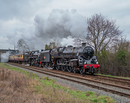 73156 & 73082 pass Woodthorpe with the 1.45 from Loughborough - Nick Gilliam - 28 January 2023