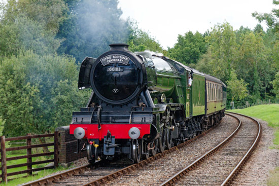 Flying Scotsman approaches Kingscote - Michael Cooper - 25 August 2023