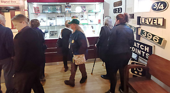 The Museum's new exhibition being examined by some of the women who work or volunteer on the Bluebell - Clive Emsley - 30 March 2024