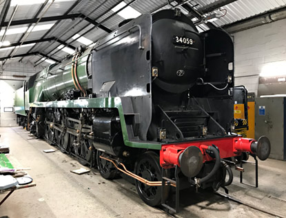 Bulleid Pacific 34059 in the paintshop - Richard Salmon- 11 February
