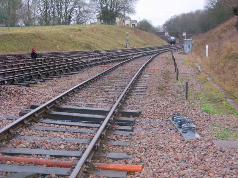 The stumps in place northwards with the wires for 13 and 18 shunts