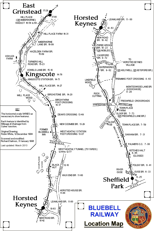 Bluebell Railway Location Map